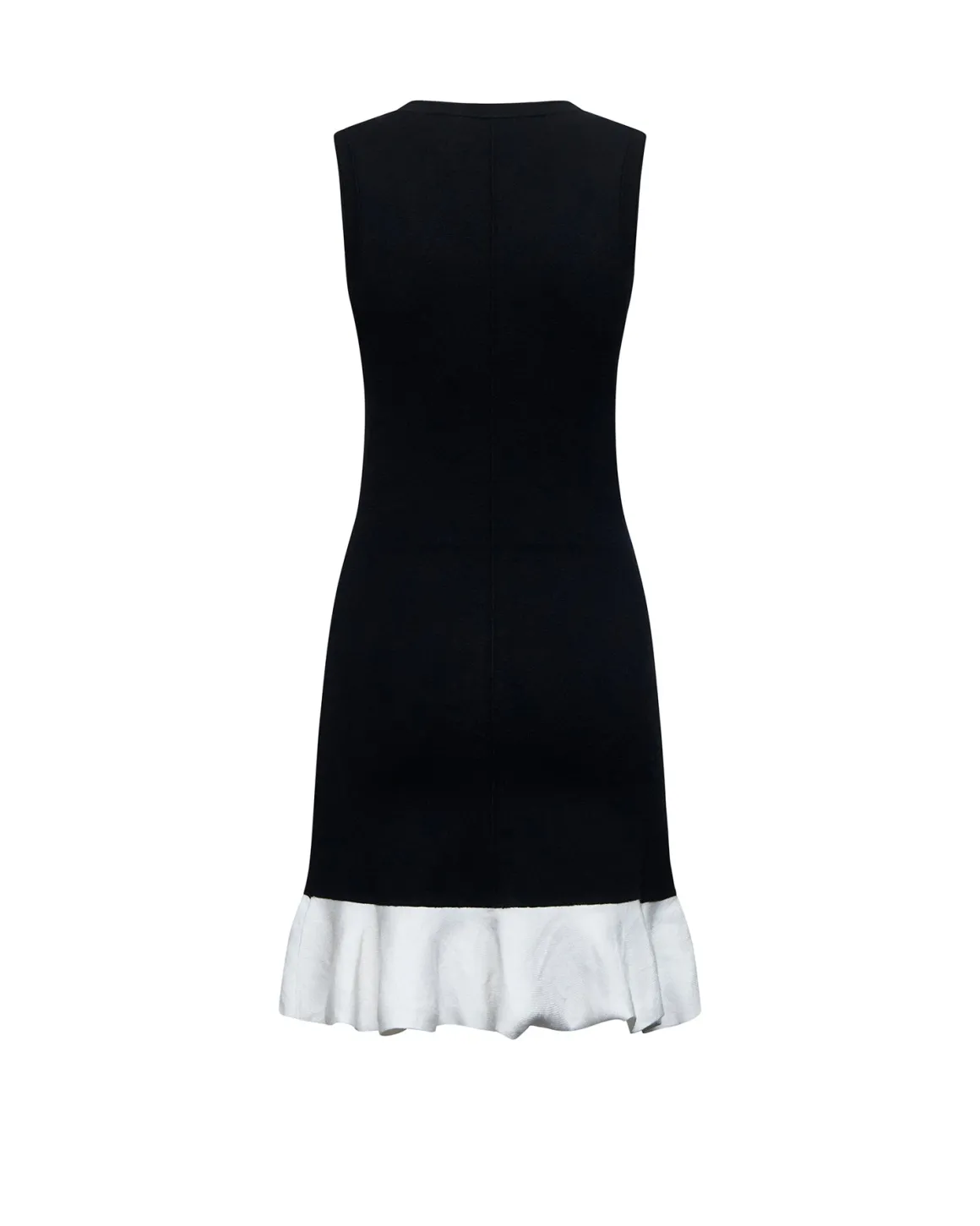 Sleeveless dress with contrasting ruffles