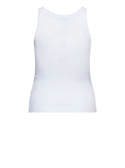 Sleeveless T-shirt with all-over micro pattern and refined design