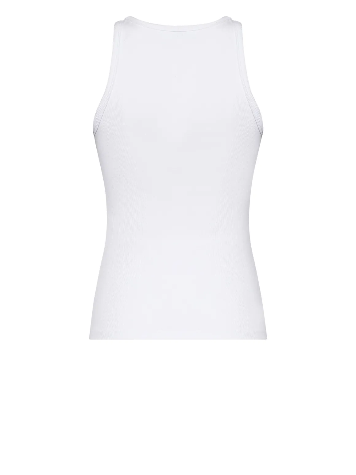 Sleeveless T-shirt with an essential design and discreet signature