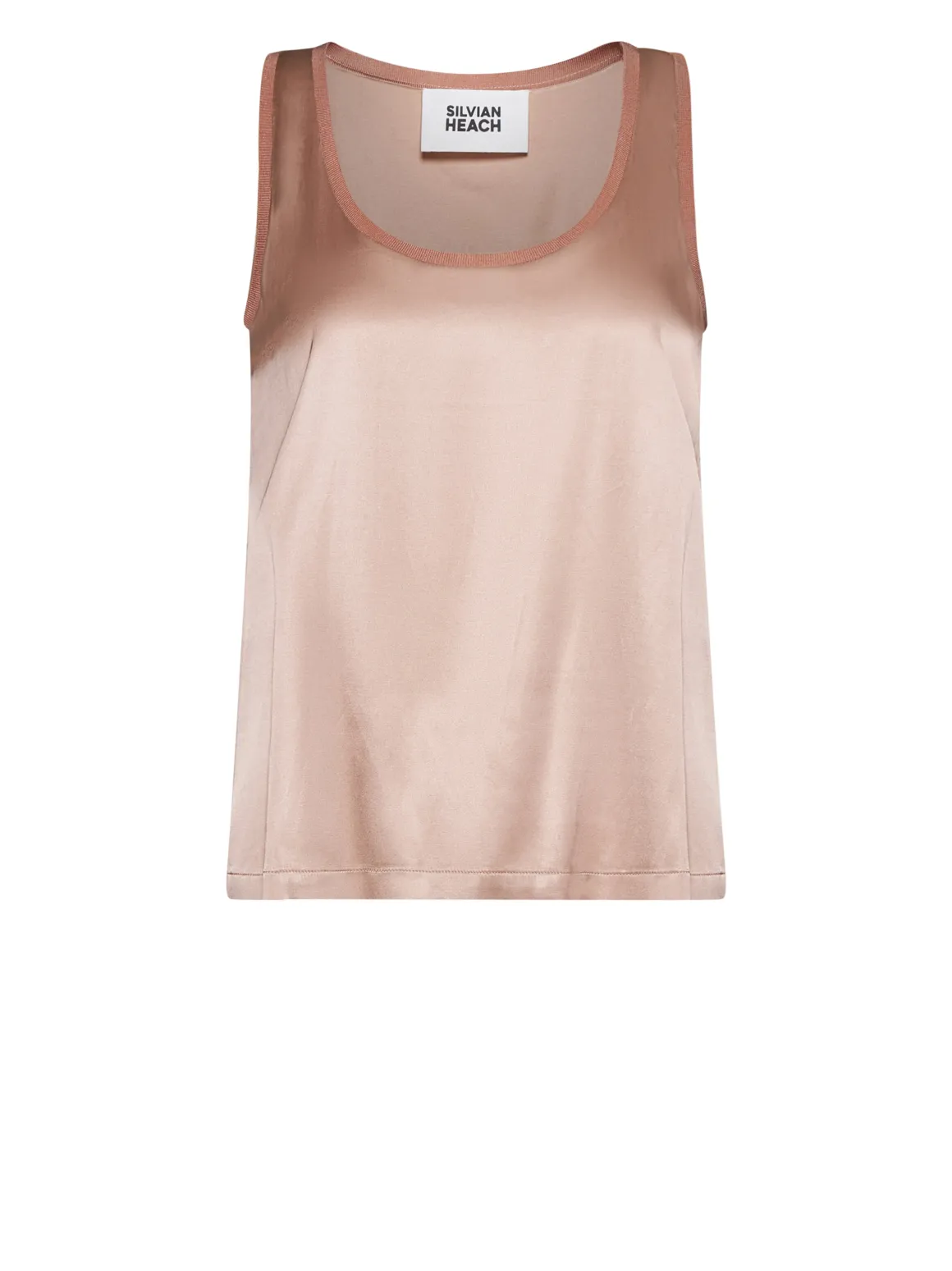 Sleeveless T-shirt with contrasting finishes and essential design