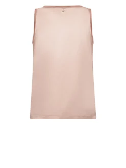 Sleeveless T-shirt with contrasting finishes and essential design