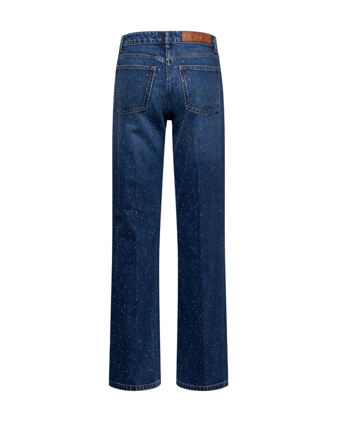 Straight leg jeans with rhinestones