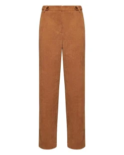 Straight velvet-effect trousers