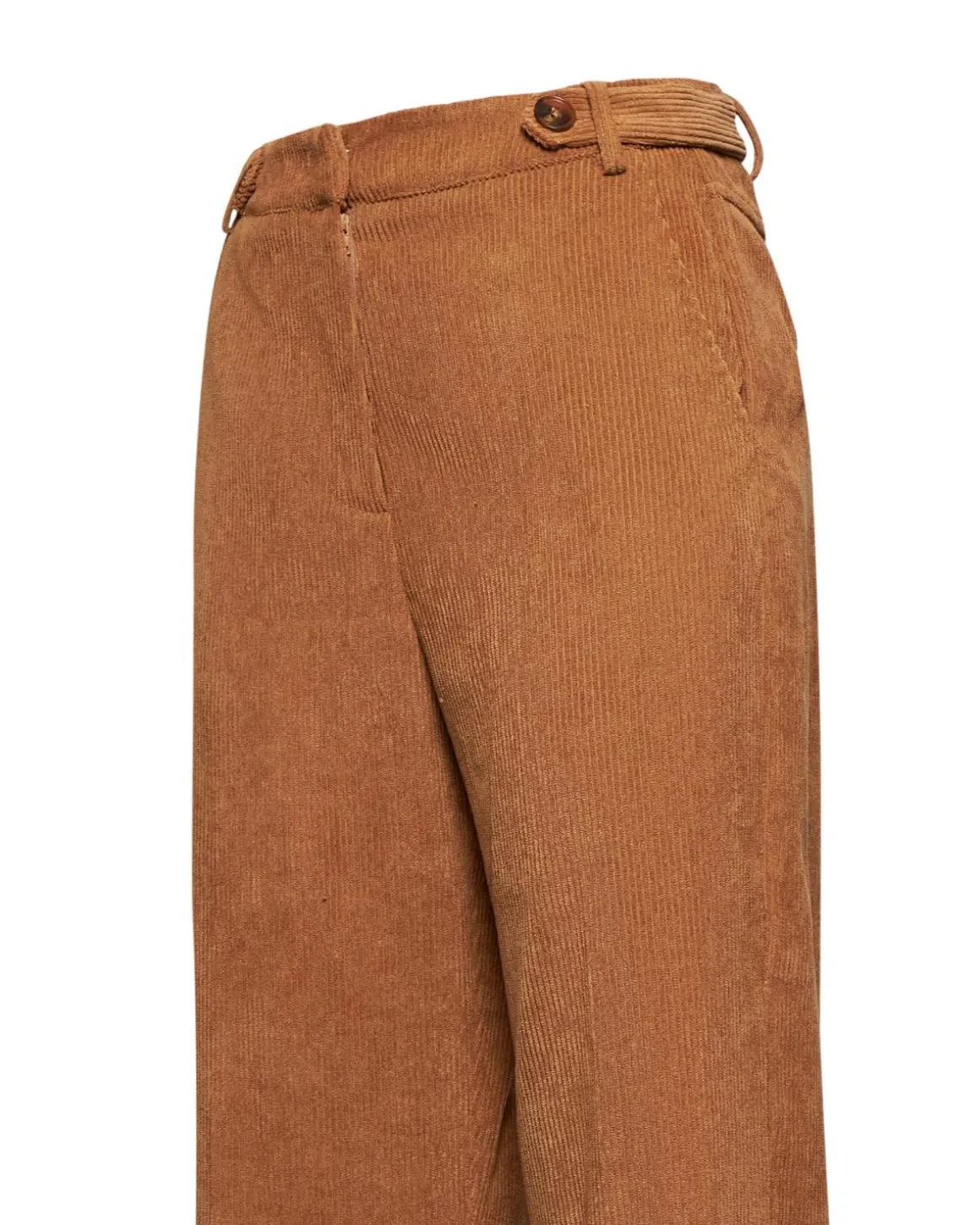 Straight velvet-effect trousers