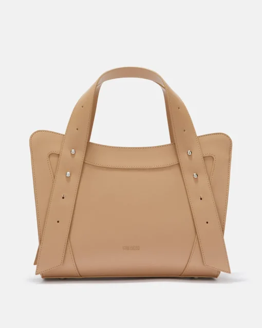 Structured handbag with metal details