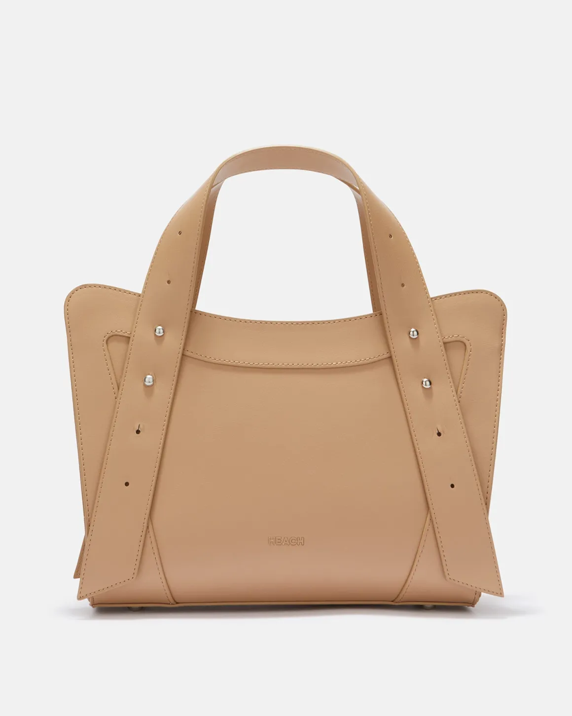 Structured handbag with metal details