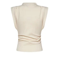 Structured top with draped details