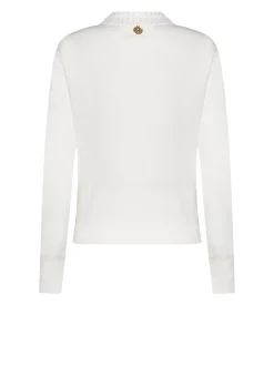 Sweater with collar and decorative details