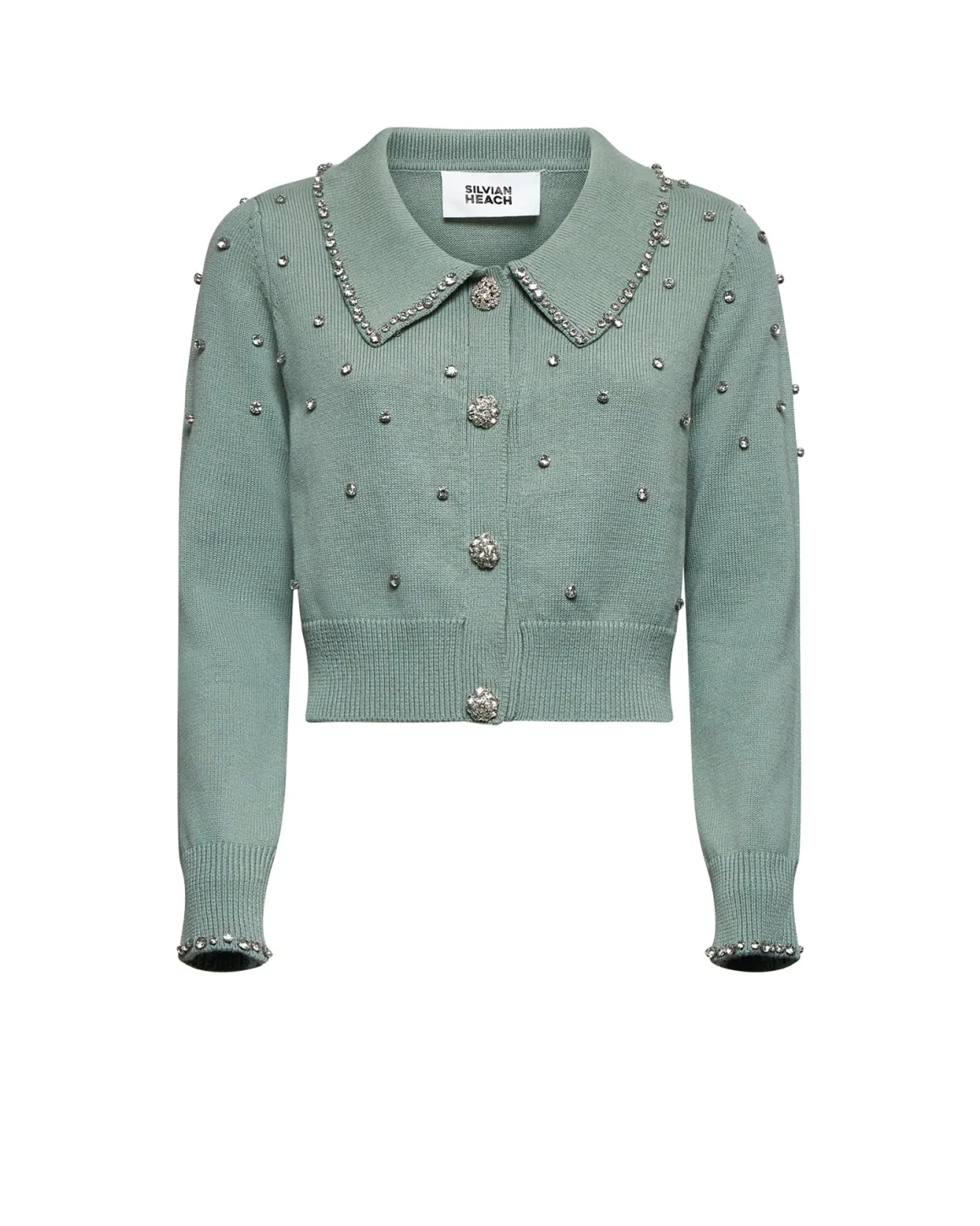 Sweater with collar and jewel details