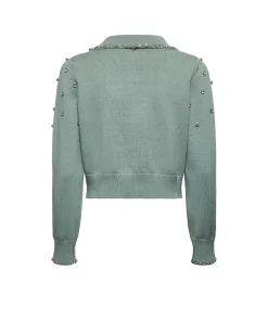 Sweater with collar and jewel details
