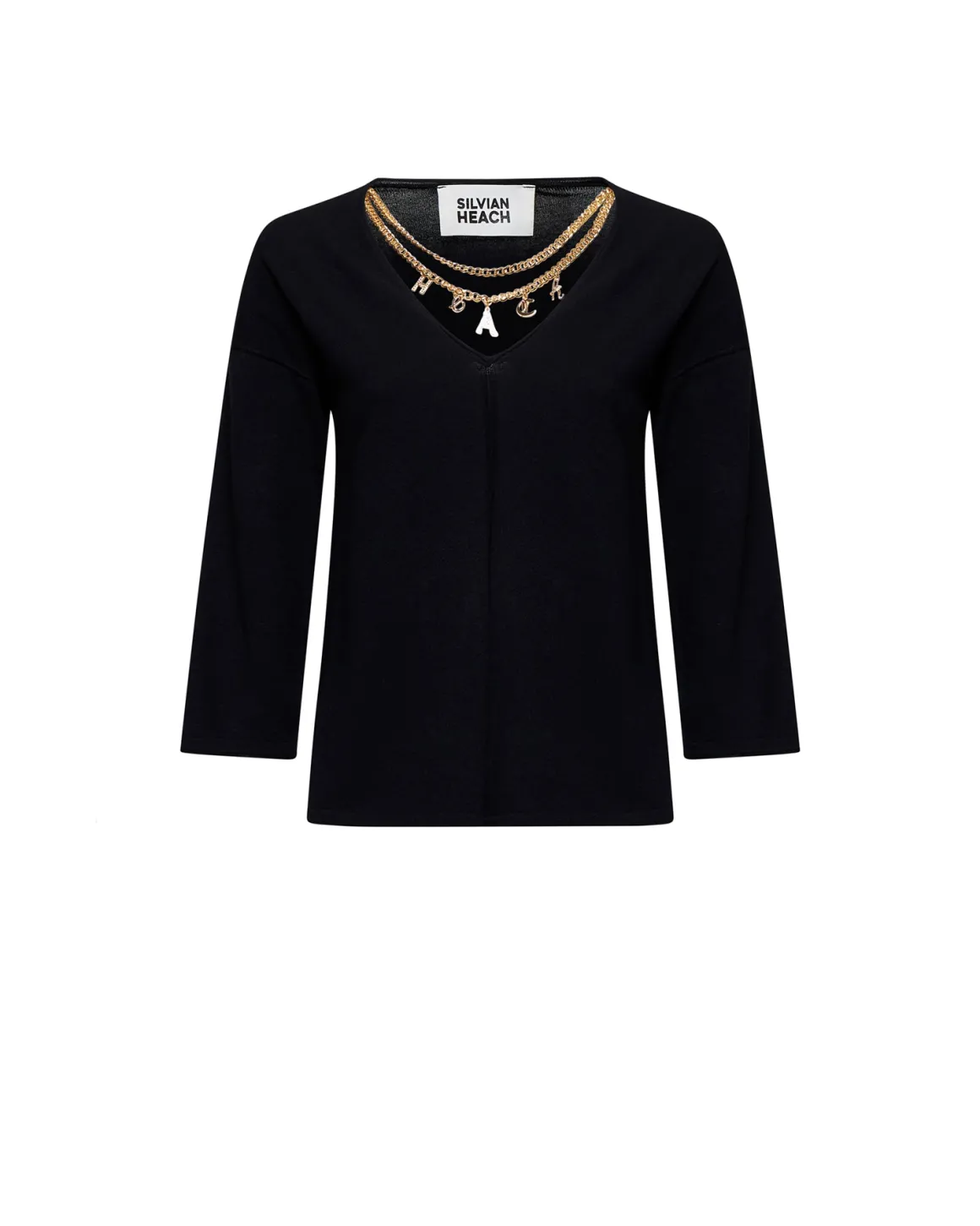 Sweater with decorative chain