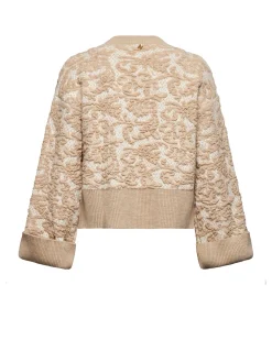 Sweater with embossed floral motif