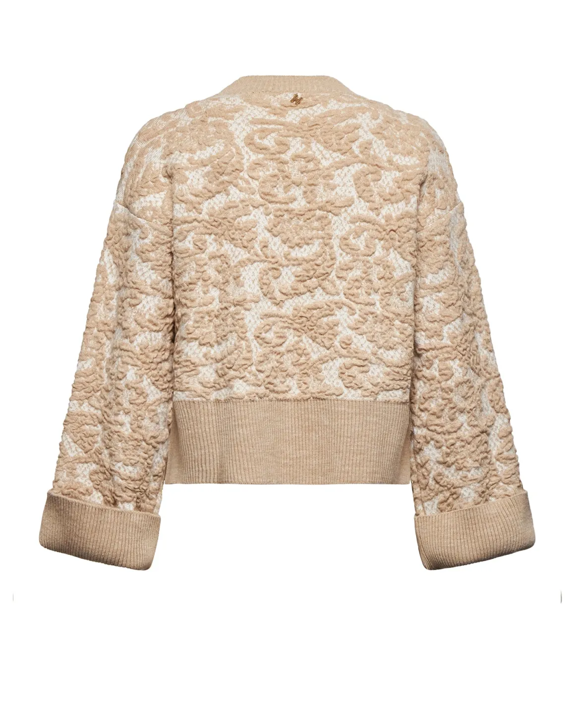 Sweater with embossed floral motif