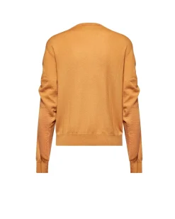 Sweater with lettering detail and gathers