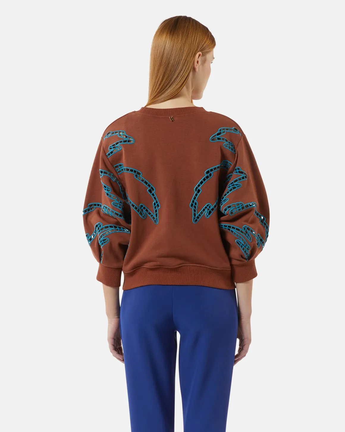 Sweatshirt with contrasting embroidered details