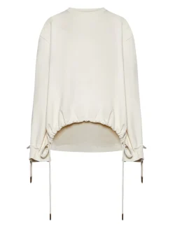 Sweatshirt with gathered details and drawstring