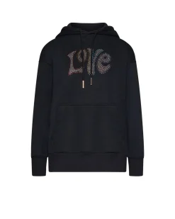 Sweatshirt with hood and decorative detail on the front