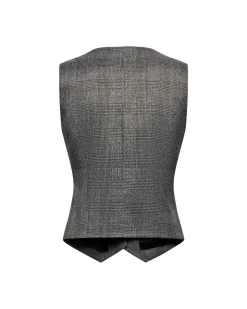 Tailored vest with micro-check pattern