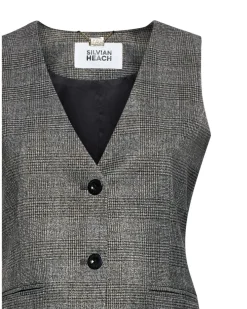 Tailored vest with micro-check pattern