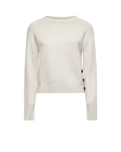Three-button side sweater
