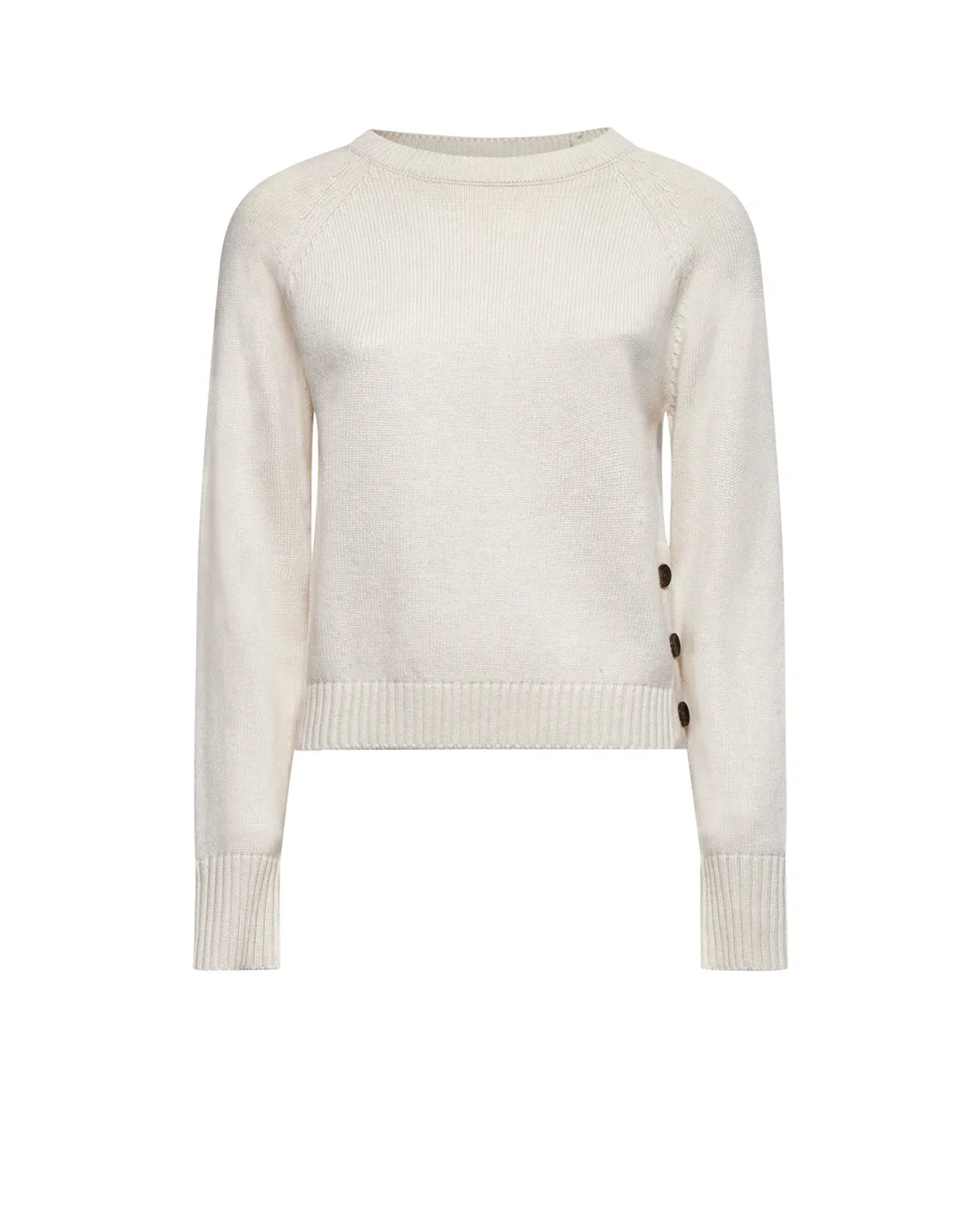 Three-button side sweater
