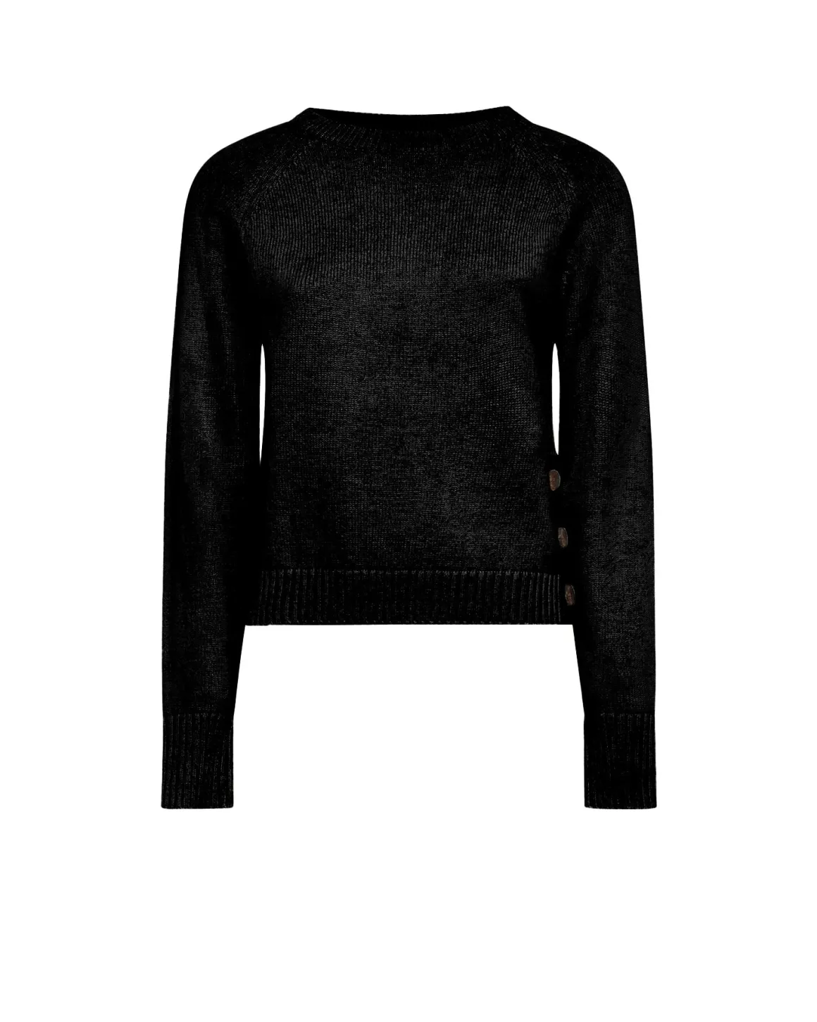 Three-button side sweater