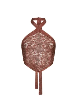 Top Crochet tied in the neck with a pierced motif