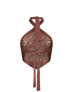 Top Crochet tied in the neck with a pierced motif