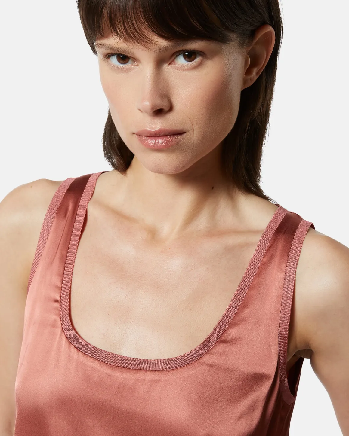 Top in Satin with round neckline