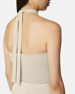 Top in shirt with cross neckline