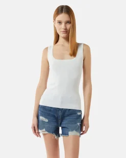 Top in shirt with square neckline