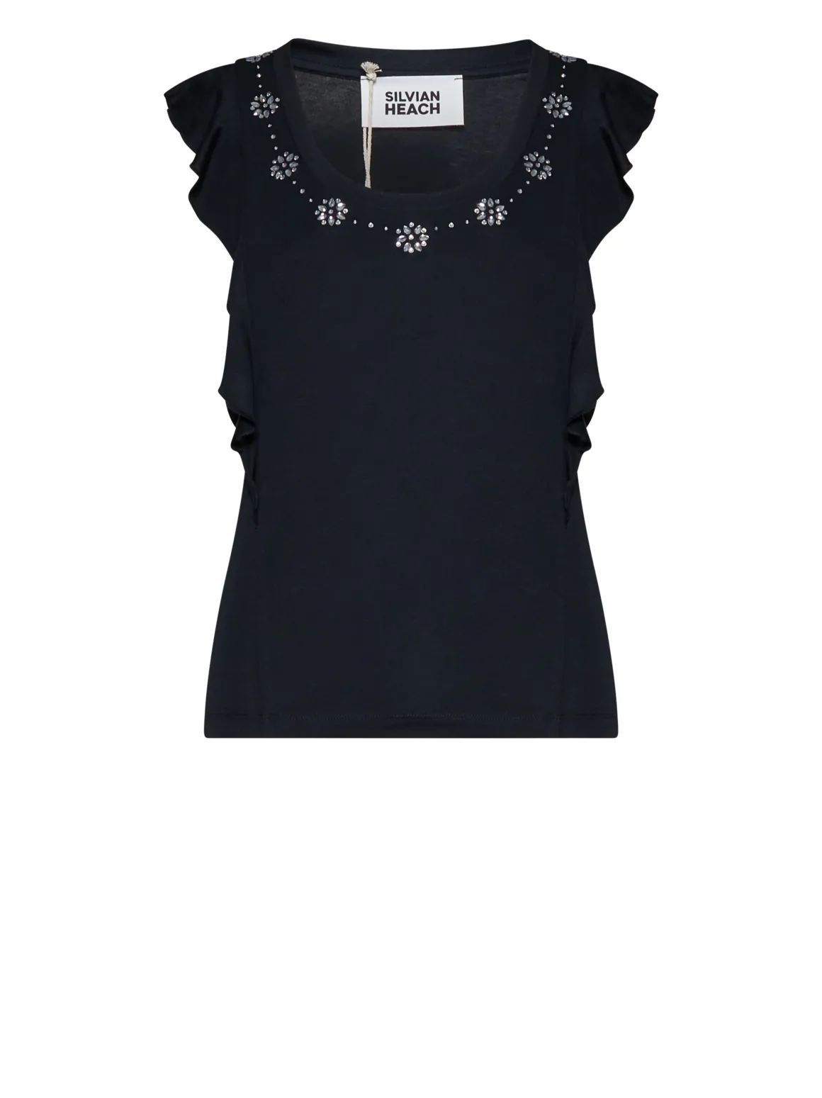 Top with decorated neckline and iconic details