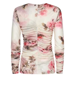 Top with floral pattern and draped design