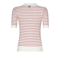 Top with striped pattern and refined design