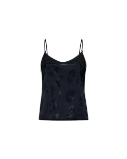 Top with thin straps and embroidered details
