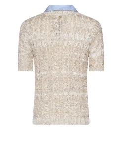 T-shirt with contrasting collar and refined design
