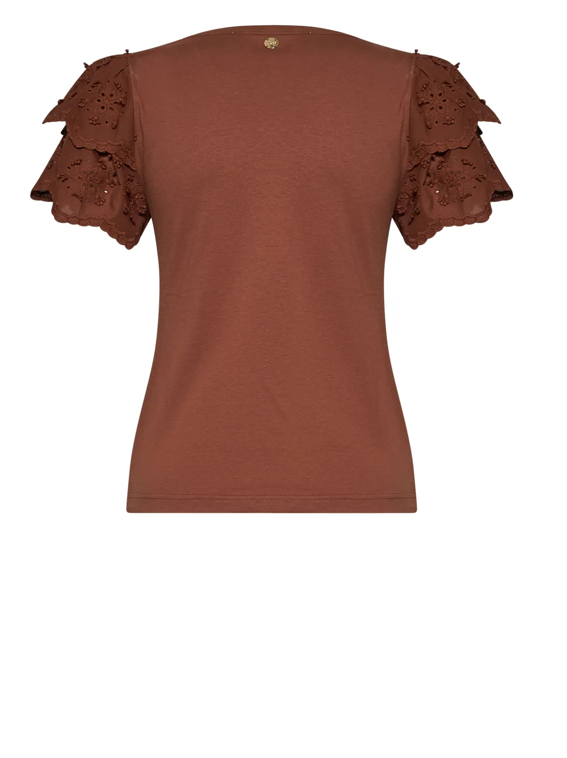 T-shirt with decorative sleeves and refined design