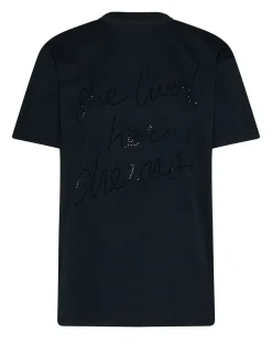 T-shirt with iconic writing and discreet decoration