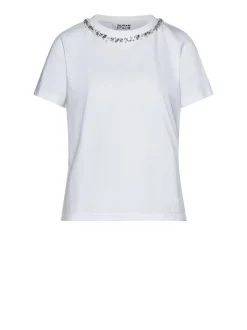 T-shirt with jewel neckline and essential design
