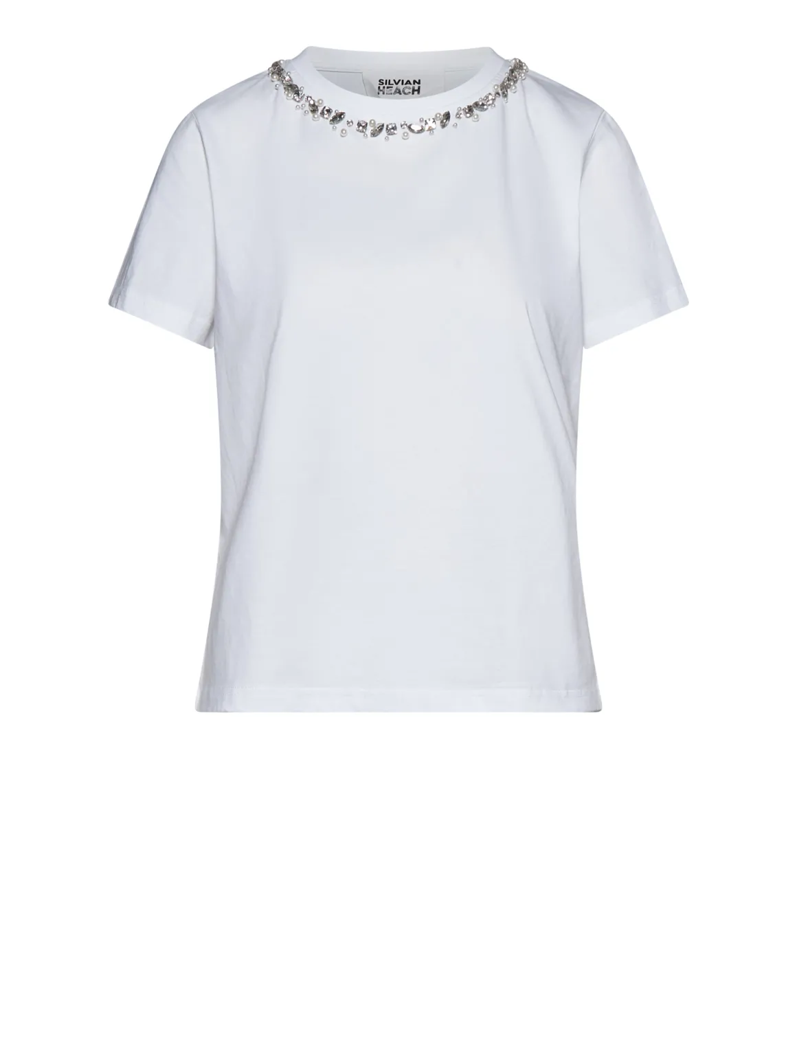 T-shirt with jewel neckline and essential design