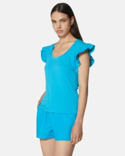 T-shirt with ruffle sleeves