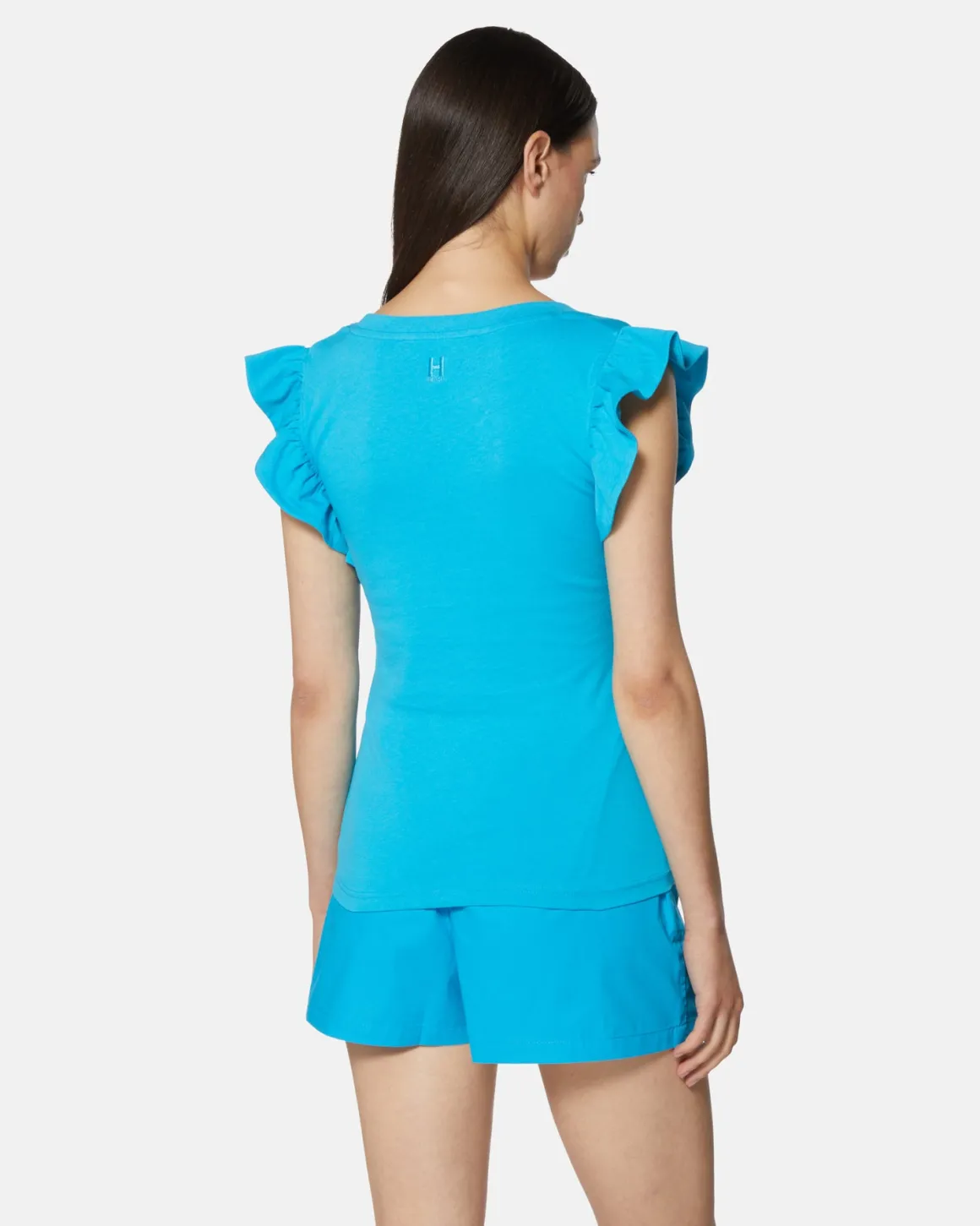 T-shirt with ruffle sleeves