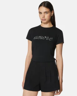 T-shirt with writing love in rhinestones