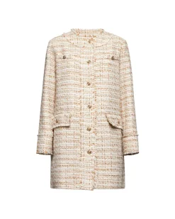 Tweed coat with gold buttons