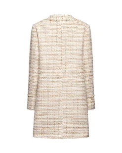 Tweed coat with gold buttons