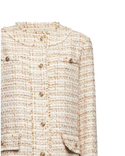 Tweed coat with gold buttons