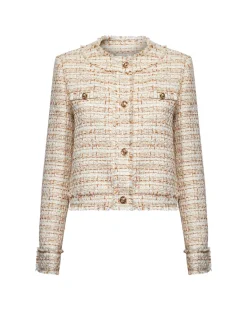 Tweed jacket with gold buttons