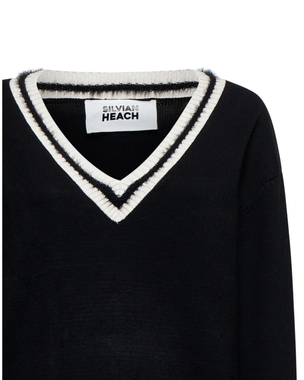 V-neck sweater with contrasting trims