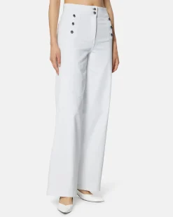 Wide leg jeans with decorative buttons