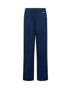 Wide trousers with front pleats